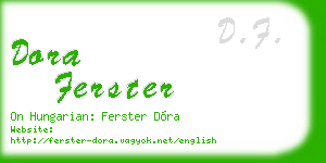 dora ferster business card